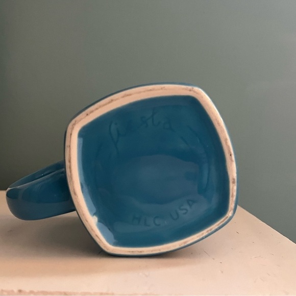 Fiesta Square Mugs (2), Made in USA, Vintage. Peacock Blue - Picture 7 of 15
